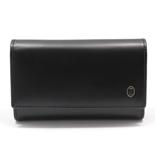[CARTIER] 블랙 레더 루비 까보숑 키홀더 지갑