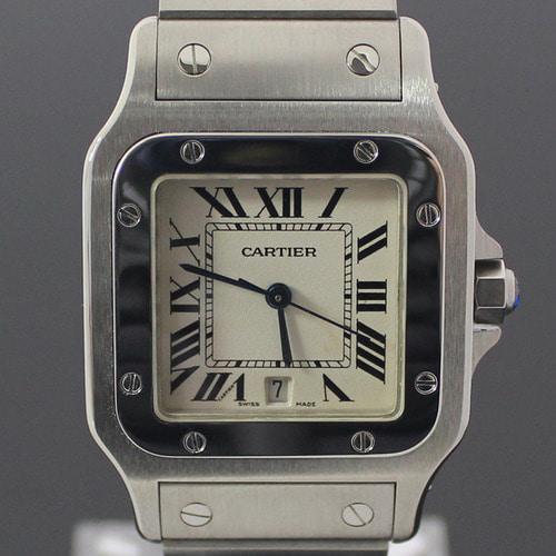 [CARTIER] W20060D6 산토스 갈베 쿼츠 스틸 라지 시계
